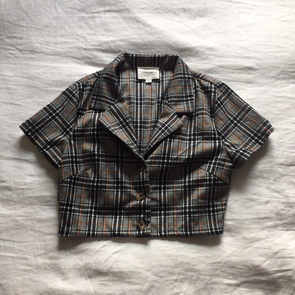❌ NWOT Plaid Crop Top from Cotton Candy LA - Picture 1 of 4